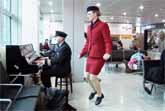 Air Hostess Tap Dance At Heathrow Airport