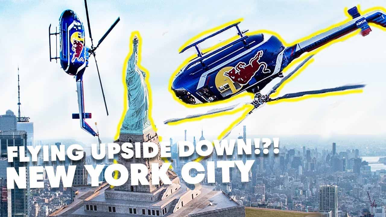 Helicopter Flying UpsideDown Over New York