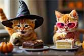 Meau Cats' Epic Halloween Pizza Party